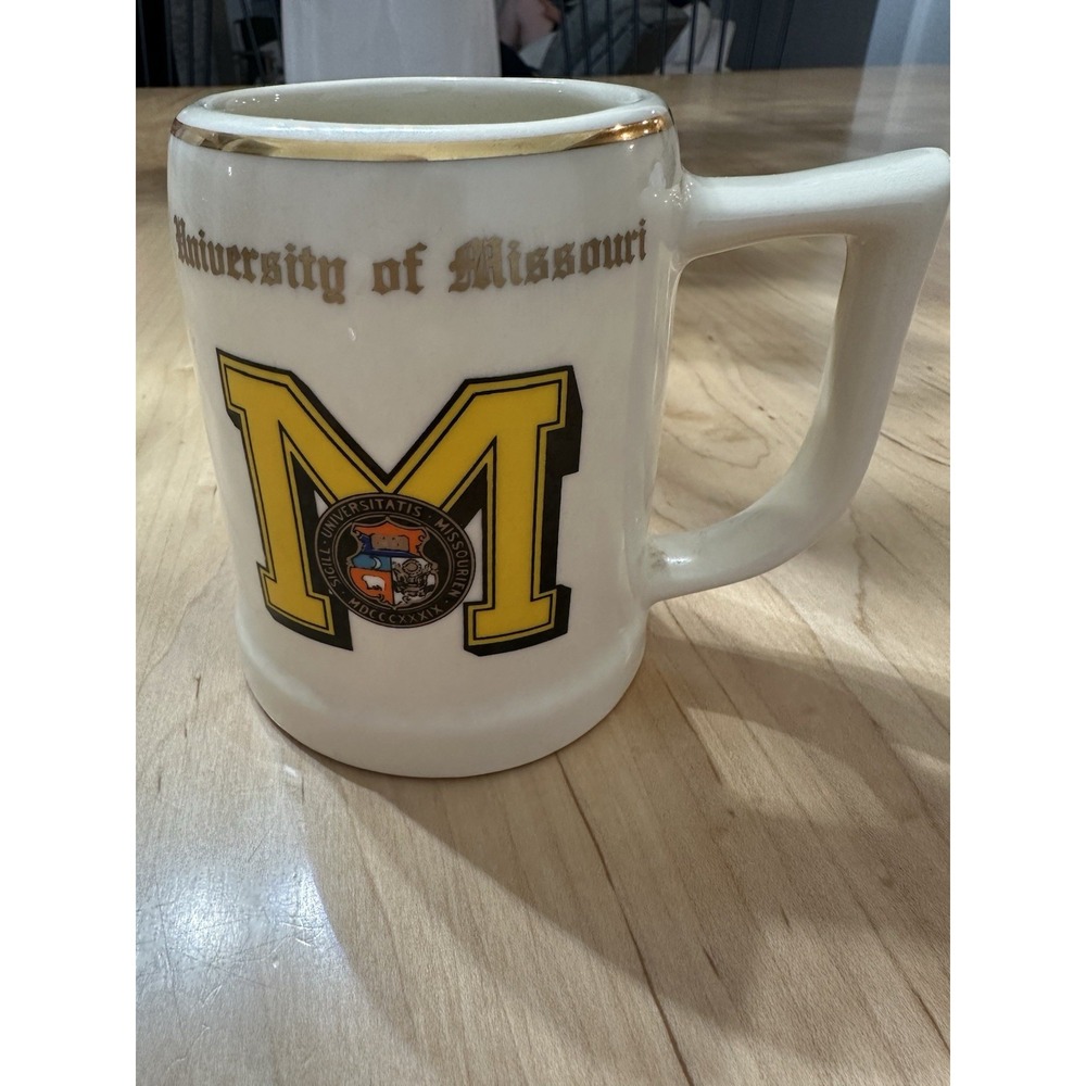 University Of Missouri Beer Stein Mug Large m Logo Gold Trim School Seal